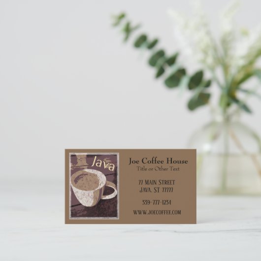 KoffieJava Visitekaartje (Staand voorkant)