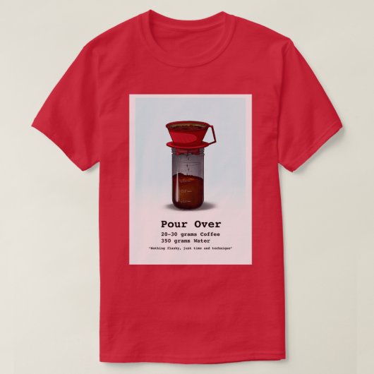 Koffiekaarten boven blauw t-shirt (Design voorkant)
