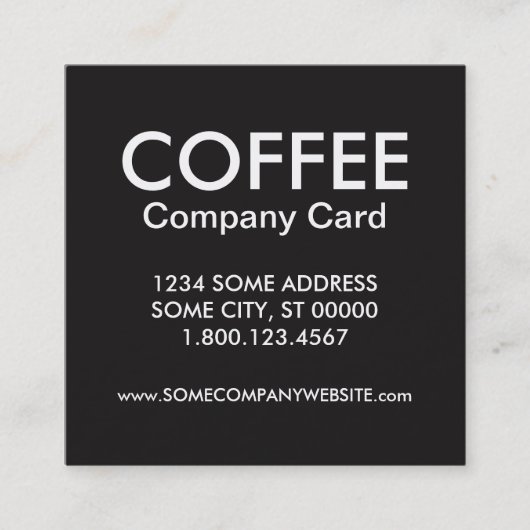 koffiekaartje vierkante visitekaartje (Voorkant)