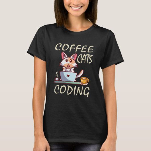Koffiekassen en coderingsprogramma t-shirt (Voorkant)
