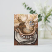 Koffiekat Briefkaart (Staand voorkant)