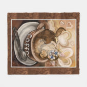 Koffiekat Fleece Deken (Voorkant (Horizontaal))