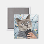 Koffiekat Magneet (Voorkant / Achterkant)