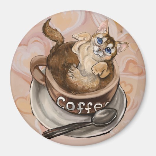Koffiekat Magneet (Voorkant)
