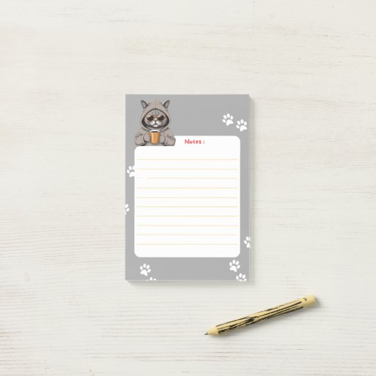 Koffiekat Post-it® Notes (Op bureau)