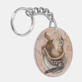 Koffiekat Sleutelhanger (Voorkant Links)