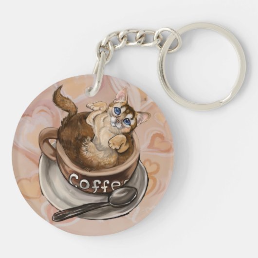 Koffiekat Sleutelhanger (Achterkant)