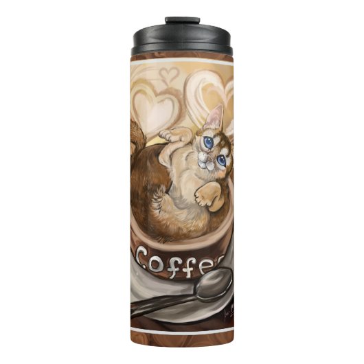 Koffiekat Thermosbeker (Voorkant)