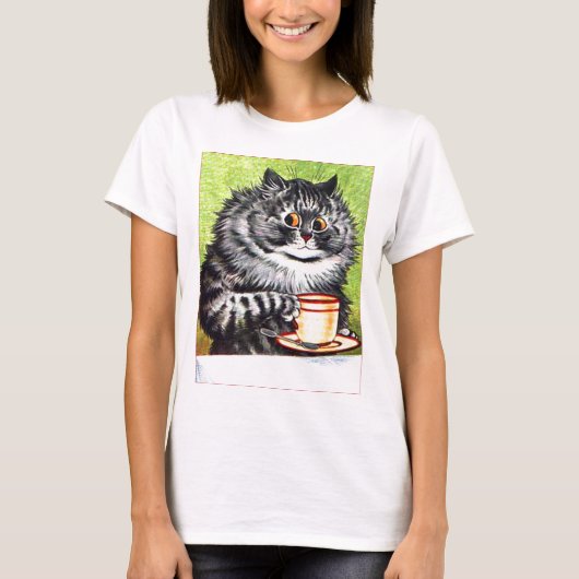 Koffiekat (Vintage-image) T-shirt (Voorkant)