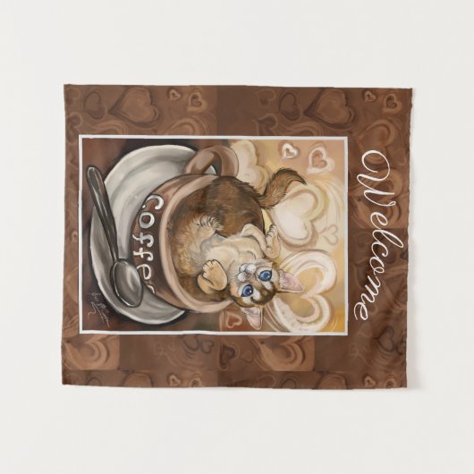 Koffiekat Wandkleed (Voorkant (horizontaal))
