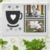 Koffiekattekattenhuisleven is een geweldig zwart f theedoek (Gevouwen)