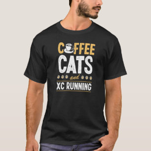 Koffiekatten En Cross Country Hardlopen Schattig X T-shirt