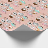 Koffiekatten grappig cadeaupapier (Hoek)