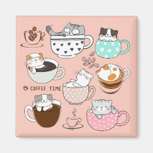 Koffiekatten grappig magneet