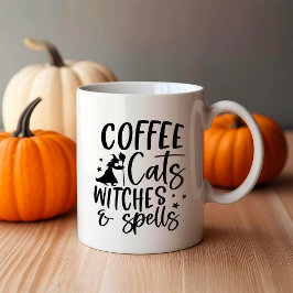 Koffiekatten, heks en cellen koffiemok