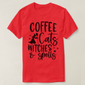 Koffiekatten heksen en spreuken Halloween Vibe TSh T-shirt (Design voorkant)
