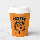 koffiekattenheksen spreiden Halloween party Papieren Bekers (Voorkant)