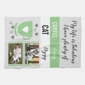 Koffiekattenhuisleven is fabelachtig groen theedoek (Horizontaal)