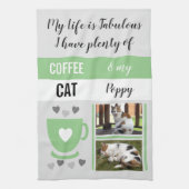 Koffiekattenhuisleven is fabelachtig groen theedoek (Verticaal)