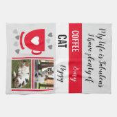 Koffiekattenhuisleven is fabelachtig rood theedoek (Horizontaal)