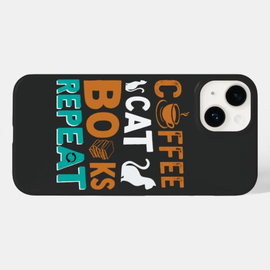 Koffiekboeken Herhalings-, lees- en koffieliefhebb Case-Mate iPhone Case (Achterkant (horizontaal))