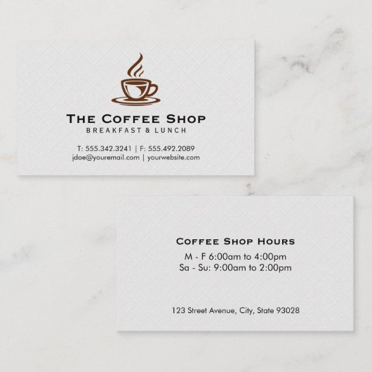 Koffiekerstomen Visitekaartje (Voorkant / Achterkant)