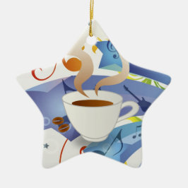 Koffiekerstversiering Keramisch Ornament