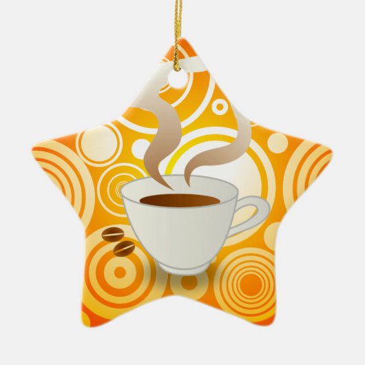 Koffiekerstversiering Keramisch Ornament (Voorkant)