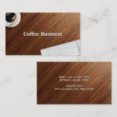 Koffiekkoffiewinkel voor Koffiebeker en toetsenbor Visitekaartje (Voorkant / Achterkant)