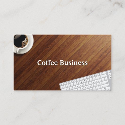 Koffiekkoffiewinkel voor Koffiebeker en toetsenbor Visitekaartje (Voorkant)