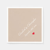 Koffiekleur Monogrammed Wedding Party Cocktail Servet (Voorkant)