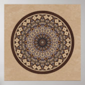 Koffiekleuren Abstracte Mandala Poster (Voorkant)