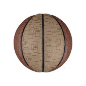 Koffiekleurig vierkantjes patroon basketbal (Verticaal)