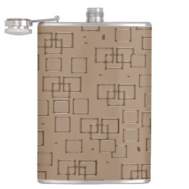 Koffiekleurig vierkantjes patroon heupfles