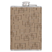 Koffiekleurig vierkantjes patroon heupfles (Achterkant)