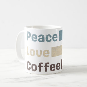 koffiekleurige tekst vredelievende koffie koffiemok