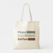  koffiekleurige tekst vredelievende koffie tote bag (Achterkant)