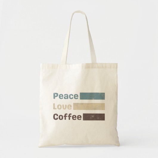  koffiekleurige tekst vredelievende koffie tote bag (Voorkant)