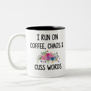 Koffiekoeken en Cuss Words Tweekleurige Koffiemok