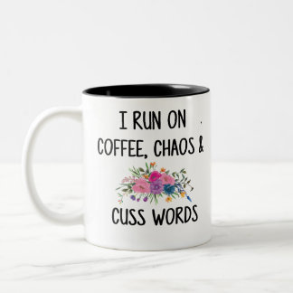 Koffiekoeken en Cuss Words Tweekleurige Koffiemok