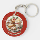  koffiekoekjes zijn dol op kerst sleutelhanger (Achterkant)