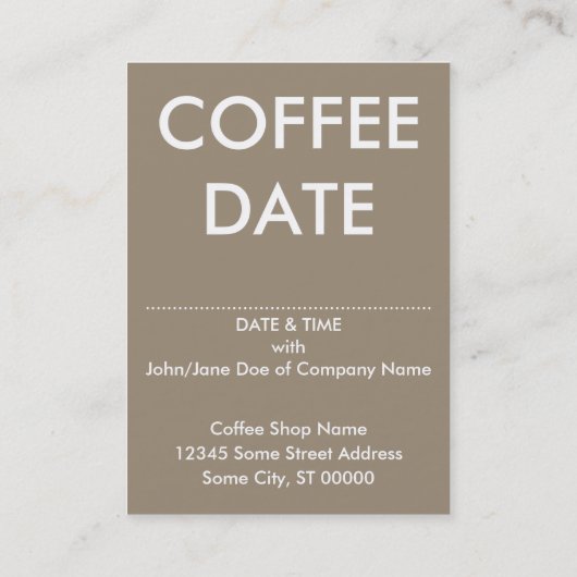 koffiekoffie ( cafeïnemolecule ) visitekaartje (Achterkant)