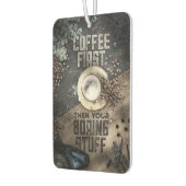 Koffiekoffie eerst en daarna het stuifmeel luchtverfrisser (Links)