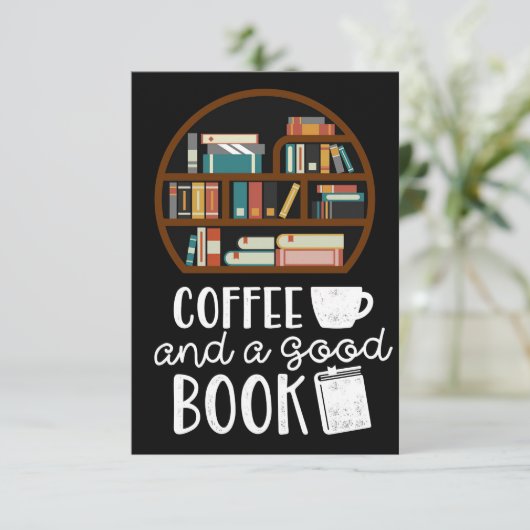 Koffiekoffie en goede boeken bedankkaart (Staand voorkant)