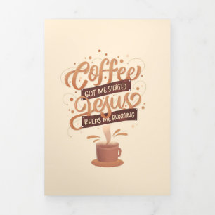 Koffiekoffie en Jezus Drieluik Kaart