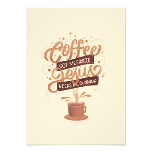 Koffiekoffie en Jezus Foto Afdruk