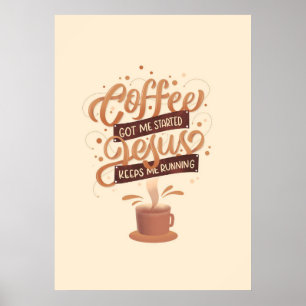 Koffiekoffie en Jezus Poster