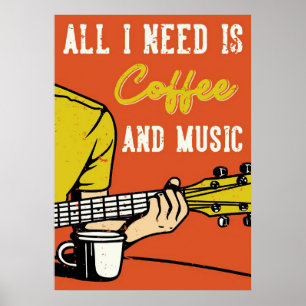 Koffiekoffie en muziek poster