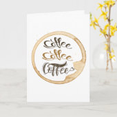 Koffiekoffie Gevouwen Wenskaart Kaart (Gele Bloem)