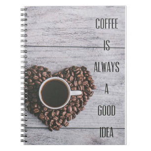Koffiekoffie is altijd een goed idee notitieboek